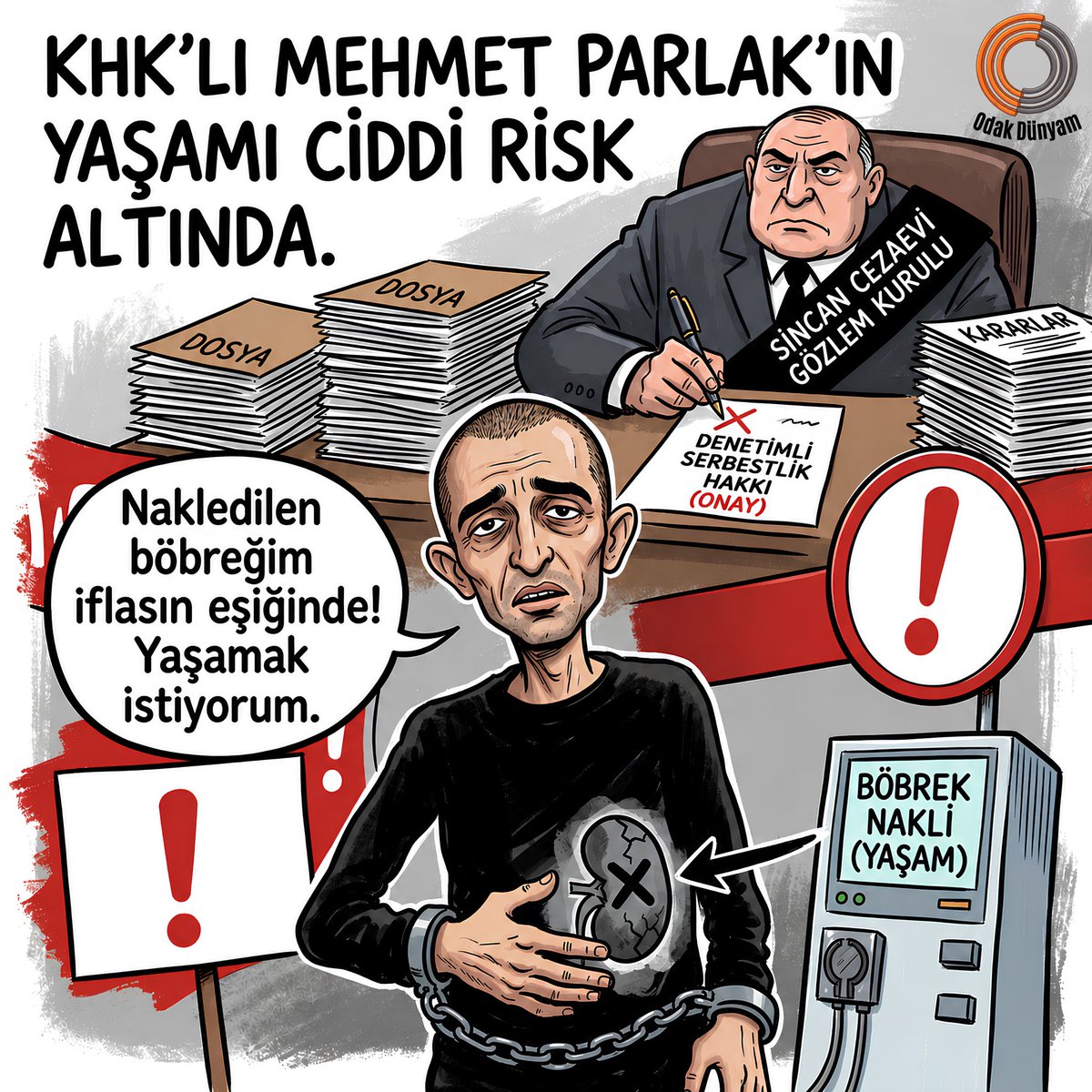 odakdunyam's tweet photo. Çalınan 0,75 puan, Mehmet Parlak’ın hayatta kalma ihtimali!

Sincan Cezaevi Gözlem kurulu Mehmet Parlak’a 59,25 puan verdi. 60 puan alsaydı infaz indirimi hakkından yararlanacaktı.

@profsaltik

MehmetParlak Yaşamakİstiyor https://t.co/eqc2XMhuGh