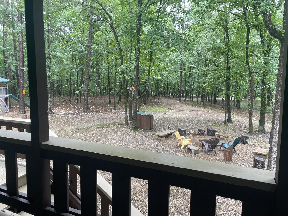 StaciKay_Aggie's tweet photo. Major rainstorm all morning, so the river was shut down and our kayaking was cancelled. But sleeping was good with the rain on the metal roof of the cabin, and conversation with friends and coffee on the porch was the BEST!  Now off to find something fun to do in Hochatown. https://t.co/vqmV4rSCCk