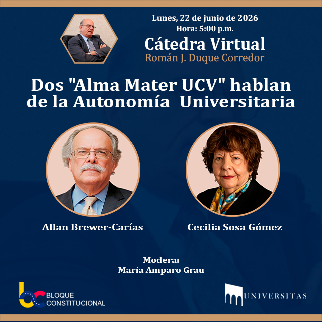 escapementirk3's tweet photo. Dos "Alma Mater UCV" hablan de la Autonomía  Universitaria

VC el #22Junio a las 05:00 PM VE

Regístrate aquí ↪ https://t.co/40gEbEcBSR

Ponentes:
@arbrewercarias
@CeciliaSosaG

Modera:
María Amparo Grau

Organizan:
@cbloquec
Universitas

¡Te esperamos! https://t.co/9FAf56DWh4
