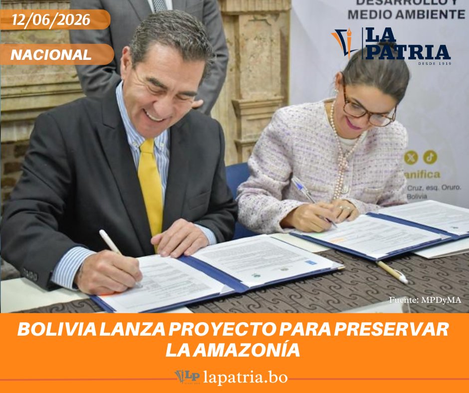 LaPatriaDigital's tweet photo. Bolivia reafirma su compromiso con el medio ambiente mediante un proyecto innovador para proteger la Amazonía.
Lee más aquí: https://t.co/HdqrtzQXBs
#Bolivia #Amazonia #proyecto https://t.co/NtAeldtVD4