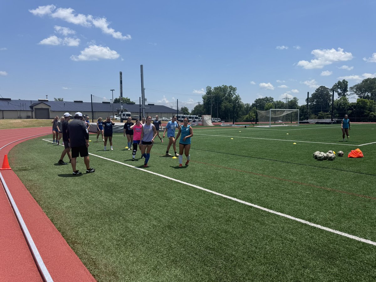 SCSoccer's tweet photo. Hot day (95 degrees) for #26NSSC Training @AUTrojans in the upstate! https://t.co/G01MDZDuRV