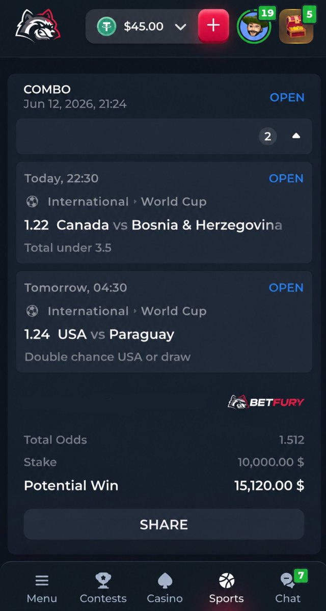 TipFameX's tweet photo. ⚡️ Today's Picks ⚡️

➖ Canada vs Bosnia — Under 3.5 Goals

➖ USA vs Paraguay — USA or Draw (Double Chance)

https://t.co/9IXhRRc2Fz

These are the selections I'm rolling with based on recent form and match expectations. Both games look likely to be tight and competitive.🔥

💸 Reminder: Betting is never guaranteed. There are no fixed matches, no sure wins, and no "safe money." Football can be unpredictable.

Good luck!☘️

#worldcup #football #soccer #USA #Canada #bet #sportbet #Betfury #money