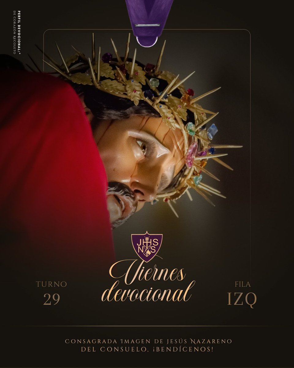Devocion_R's tweet photo. Viernes devocional.

Fotografía: Hermandad y Asociación Recolección. 
Soy #DeCorazonRecoleto
#LaReco https://t.co/R11c0wK9HT