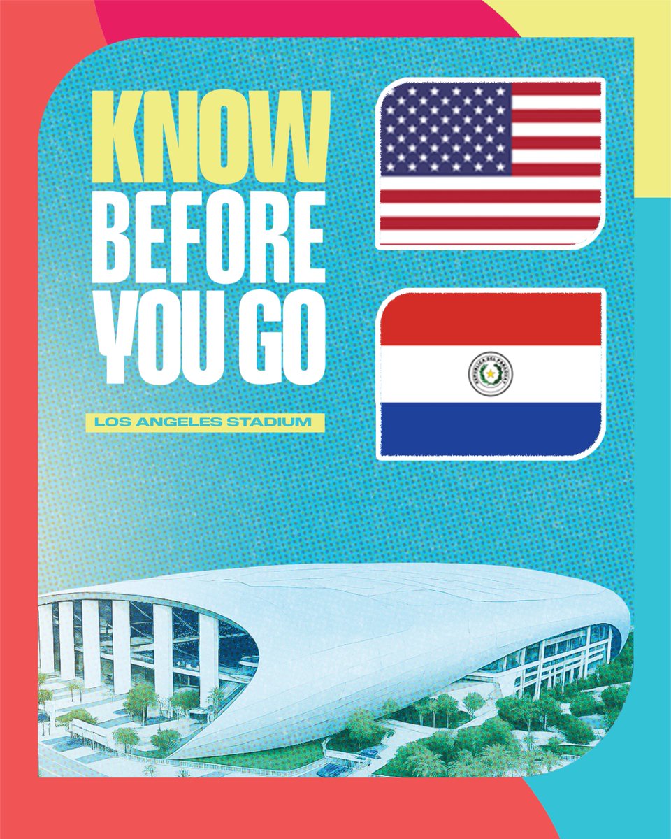 LosAngelesFWC26's tweet photo. 🇺🇸 vs 🇵🇾

The @USMNT begins its FIFA World Cup 2026™ journey against Paraguay at the Los Angeles Stadium! It's officially match day! 

Visit https://t.co/AUiA4r3p9A for all the essential information you need to know before you go.

#WeAreLosAngeles #somoslosangeles https://t.co/noqecYf1k3