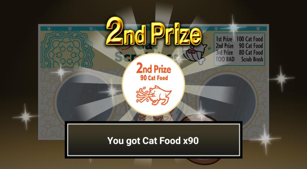 Protaygo's tweet photo. I got 90 Cat Food from the Li'l Cat Scratcher! 
Check it out now and get Cat Food! 

#TheBattleCats #LilCatScratcher https://t.co/bTnIfFhg2g