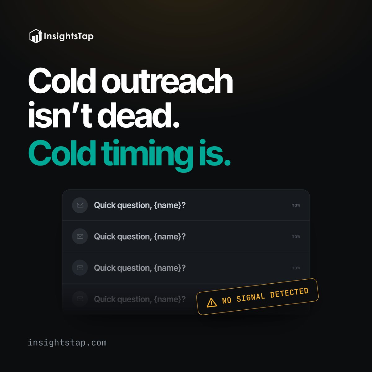 riteshosta's tweet photo. Cold outreach isn’t dead. Rather, the cold timing is.

If your message has no signal behind it, it’s not outbound.

It’s more like an inbox pollution.

#OutboundSales #GTMEngineering https://t.co/FZceeBBL2q