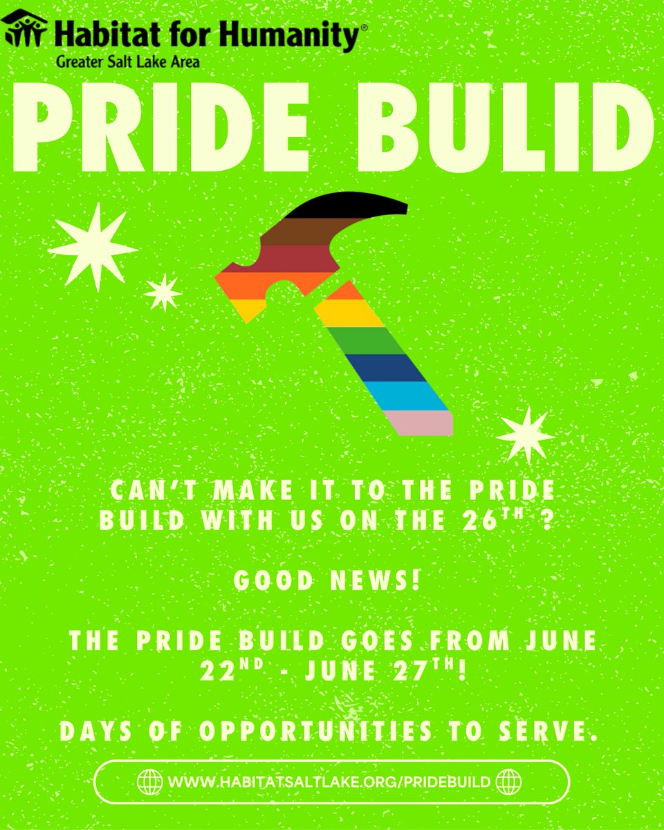 LOVELOUDfest's tweet photo. 🌈🔨 Join LOVELOUD for Pride Build!

On June 26, we'll be partnering with Habitat for Humanity to celebrate the anniversary of marriage equality by building affordable housing for local families.

Can't make it? Pride Build runs June 22–27 with multiple opportunities to serve. https://t.co/SPIu0xSZJs