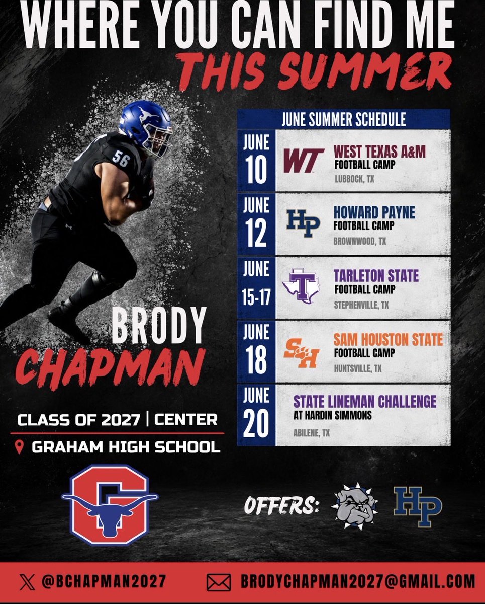 bchapman2027's tweet photo. Summer 2026 June Schedule!
 
@clay_mcch @SteersFootball @realcaseydacus @LanceLeFevre58 @Coach__Lee https://t.co/yTPajXxmyx