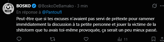Pantoufl's tweet photo. @BoskoDeBamako puisque tu as supprimé, je te répond : j'ai développé une auto critique et des excuses pendant plusieurs dizaines de minutes sur 2 streams différents, TwitchGauchiste ça ne l'intéresse pas, il est aller chercher autre chose https://t.co/7yrgCitKmF