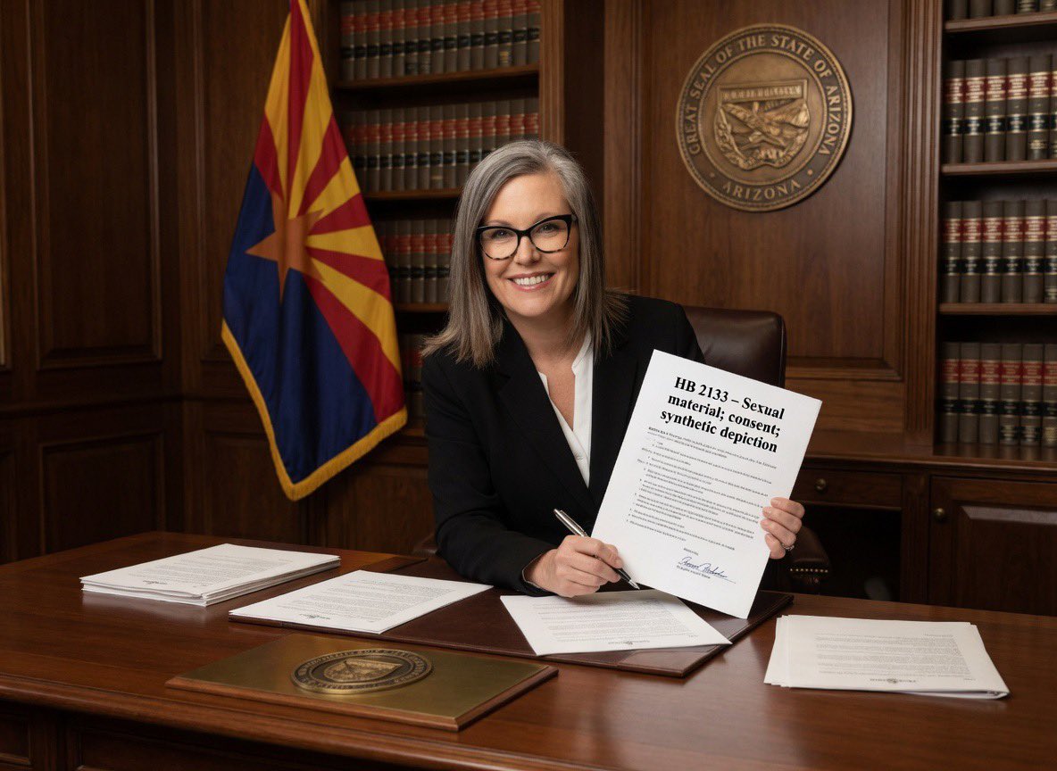 realnickkupper's tweet photo. Last night we sent my bipartisan bill HB2133 to @GovernorHobbs for her signature.

This bill prevents child p*rn &amp; revenge p*rn from being uploaded to the internet. I very strongly request that Gov Hobbs sign this bill &amp; demonstrate that she cares about protecting children. https://t.co/YERqXgtost