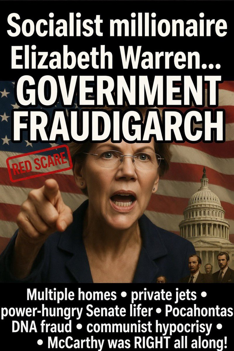 SkipCampbell4's tweet photo. @SenWarren He earns it! You’re a Government Fraudigarch! https://t.co/77UcJAg6R7