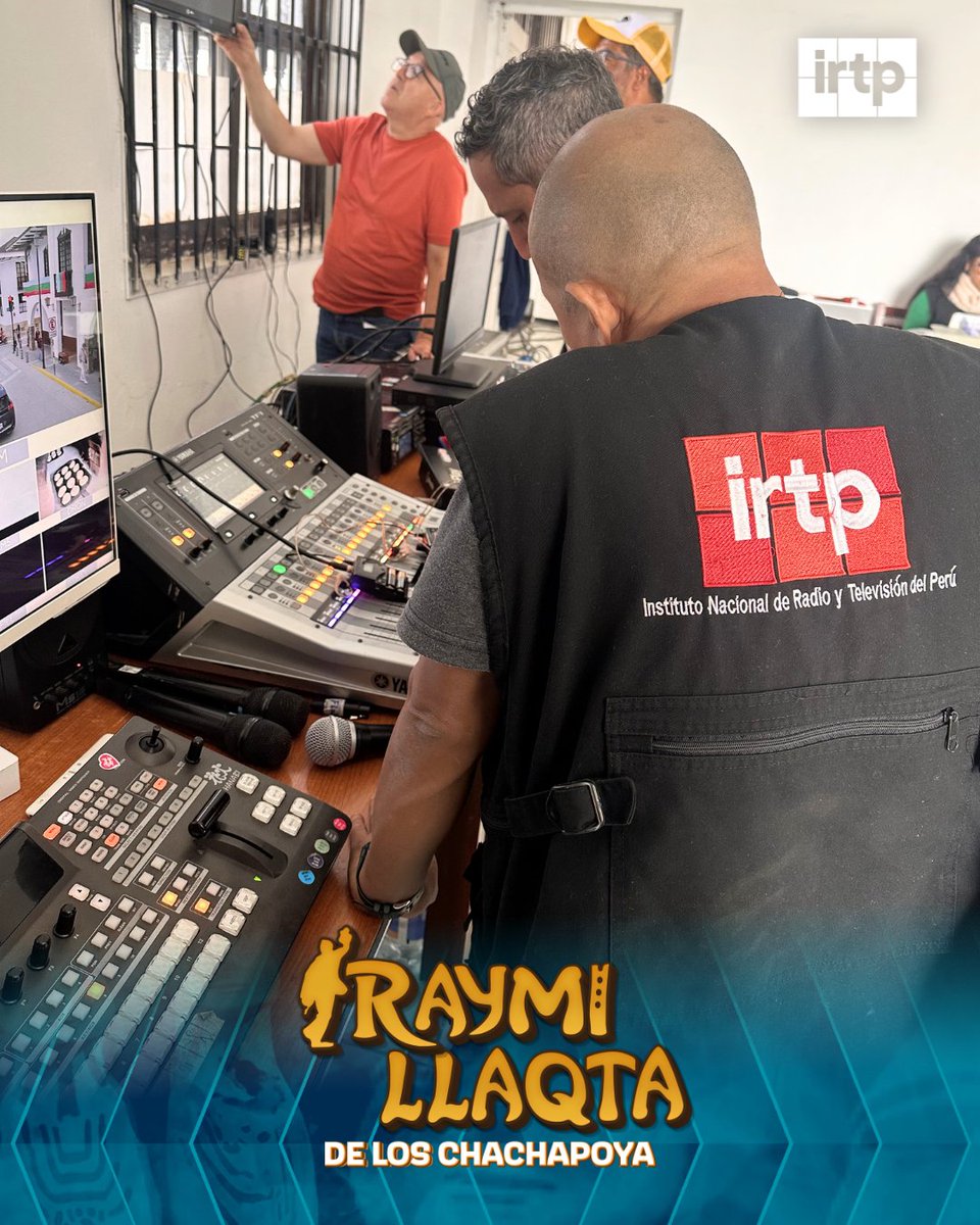 IRTP_Oficial's tweet photo. ¡Todo va quedando listo para el Raymi Llaqta en Chachapoyas! 📸

El equipo del IRTP ya se encuentra desplegado. Llevaremos a las pantallas de todo el país la riqueza cultural, el misticismo y la alegría de una de las festividades más importantes de la región Amazonas. https://t.co/wZCrEJ20Ja