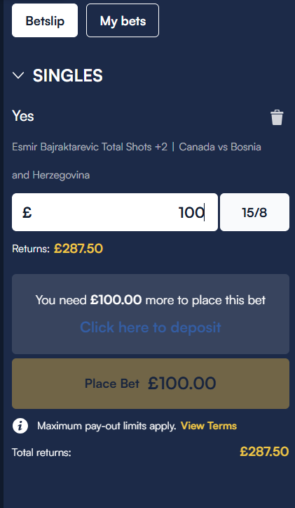 bosbbets's tweet photo. Bajraktarevic starts..

Bajraktarevic over/under 1.5 shots.. 

Either make £47.5 profit @ StarSports, or £17 profit @ Bet365...

You're welcome 🔥 https://t.co/bxqBsTSs80