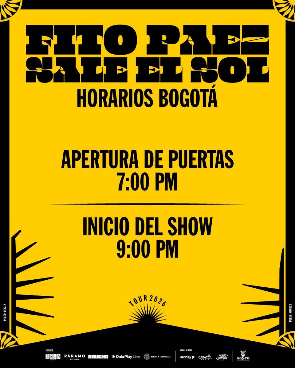 PogotaConcerts's tweet photo. Es hoy !
El show de Fito Páez en Bogotá
Boletería disponible en : https://t.co/KbIquqxk1Y
Horarios y recomendaciones
Otro evento @paramo_presenta
#Comparte #Apoya https://t.co/hGRi8pYjQx