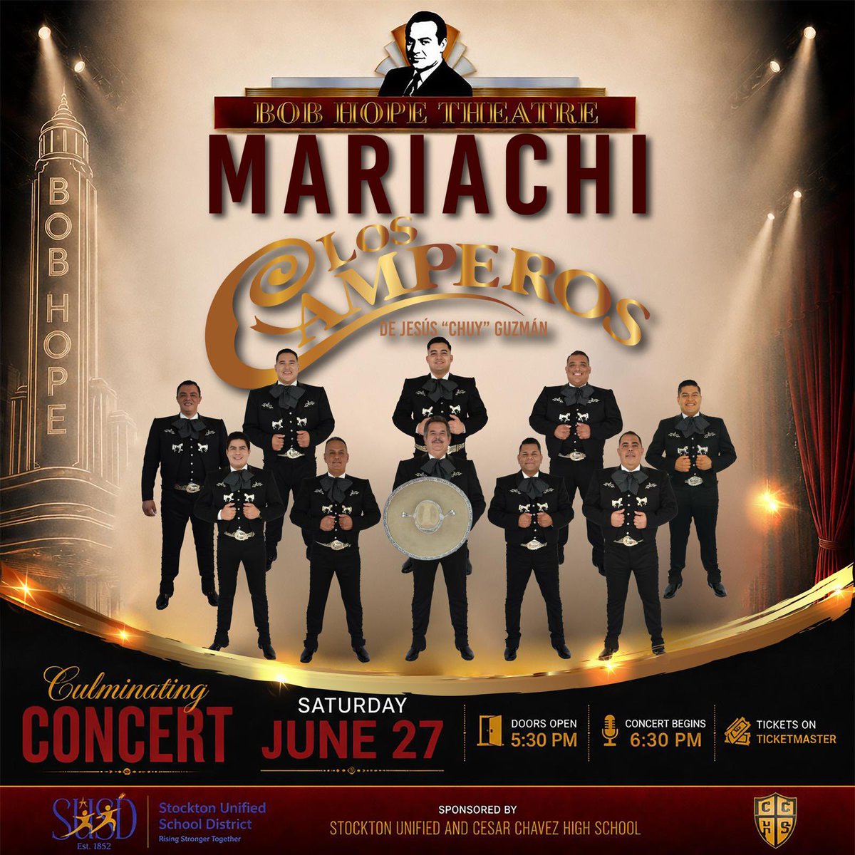 MLCamperos's tweet photo. día sábado 27 de junio nos vemos en el Bob Hope Theatre de Stockton, California .
Los boletos están a la venta hoy en ⬇️⬇️⬇️

https://t.co/GeM9IOgljP

#mariachiloscamperos #llegaronloscamperos https://t.co/8ZDVKV2itg