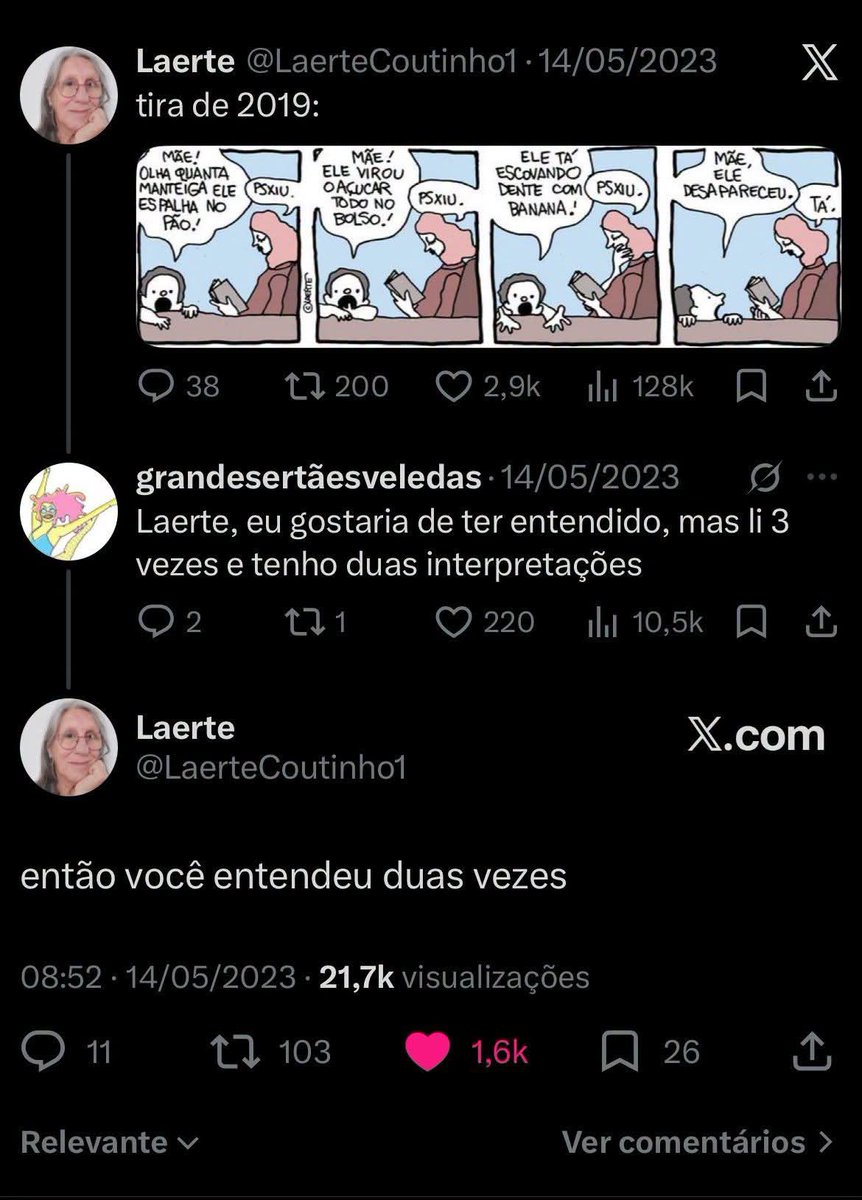 Leviarg7's tweet photo. Queria ter metade da sabedoria da Laerte https://t.co/m2X8MejiKr