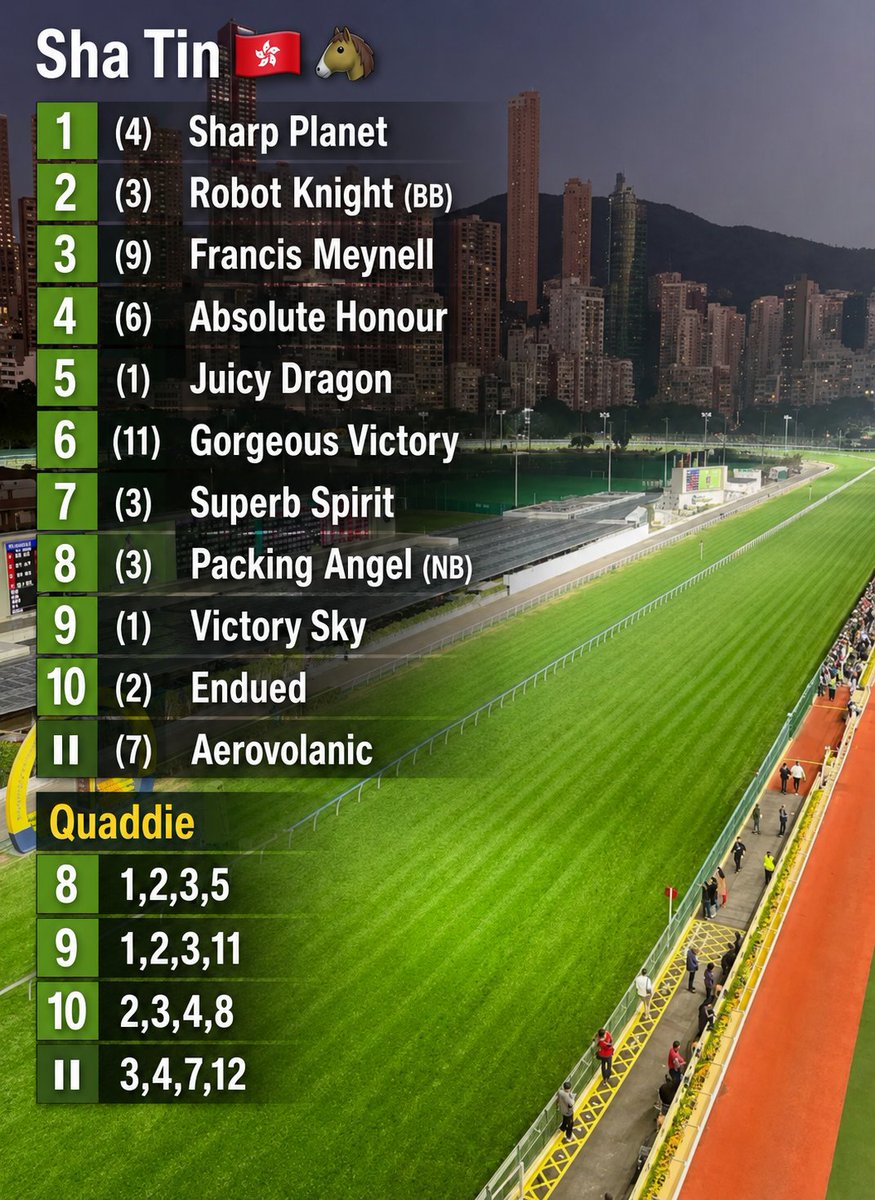 xbosnipes's tweet photo. 📣HERE WE GO📣 My Selections for Sha Tin, Best of luck to all playing, All Likes &amp; Re-Posts Appreciated ☘️🤞 https://t.co/ZI1q8RTjFv