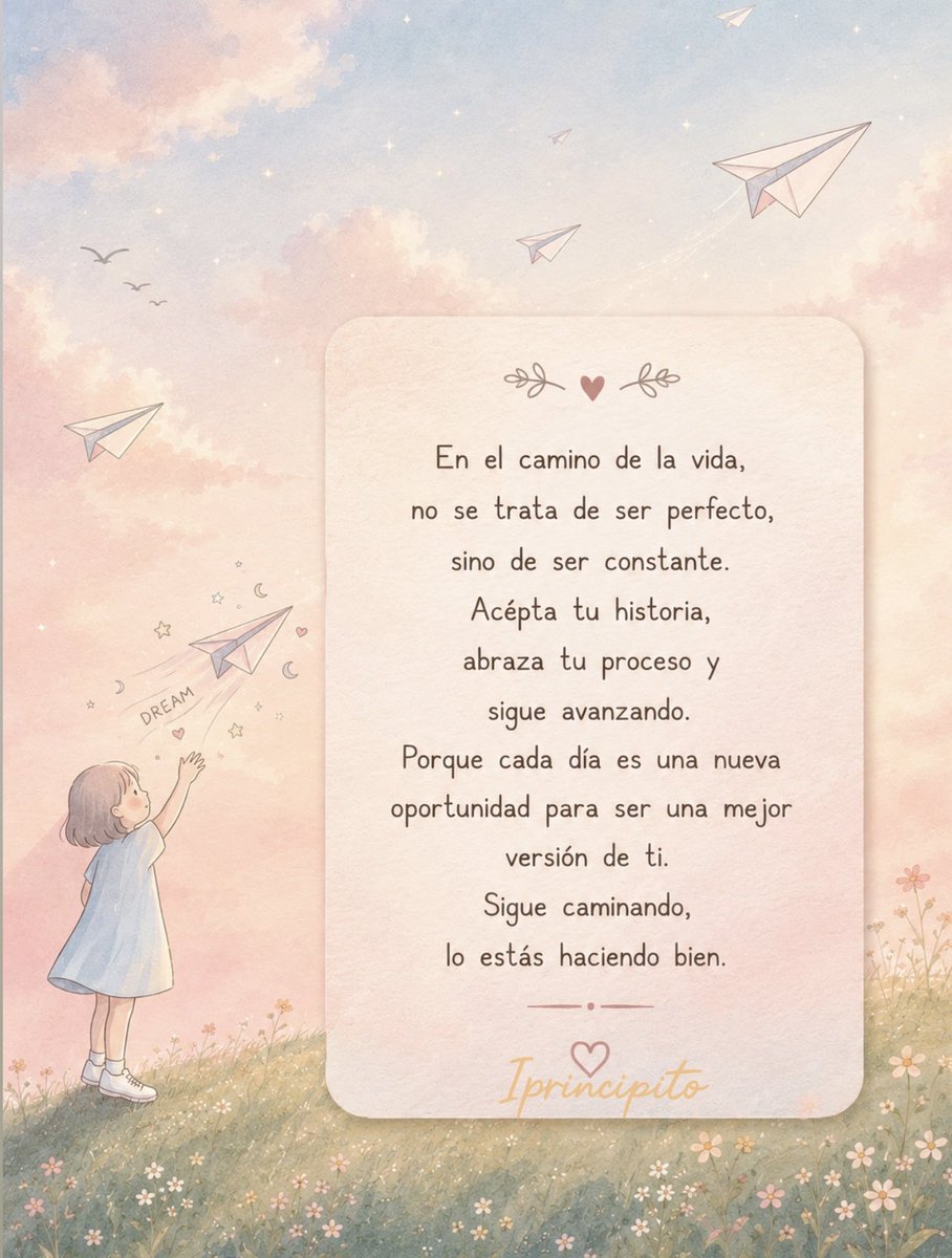 iPrincipito's tweet photo. Confía en tu proceso, celebra lo que has logrado y recuerda que cada día es una nueva oportunidad para acercarte a la persona que quieres llegar a ser. ✨💛 https://t.co/cXhCMULXMR