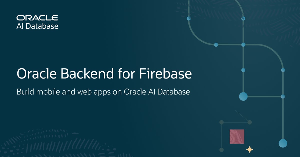 Natrajank's tweet photo. Learn more about Oracle Backend for Firebase (Fusabase)—a Backend-as-a-Service-style toolkit that lets developers build modern mobile and web applications directly on Oracle AI Database. https://t.co/kn0pgMS4hS https://t.co/wK6lZ7PpL9