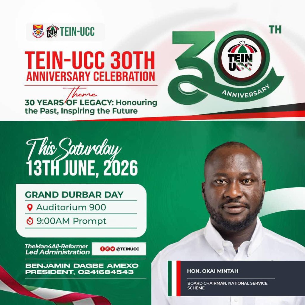 okai_mintah's tweet photo. Congratulations to the University of Cape Coast TEIN. Celebrating 30 years of raising leaders and impact. Cheers to many more years of success and excellence! Ey3 zu! #withimmediateeffect https://t.co/CPjTDsHU4L