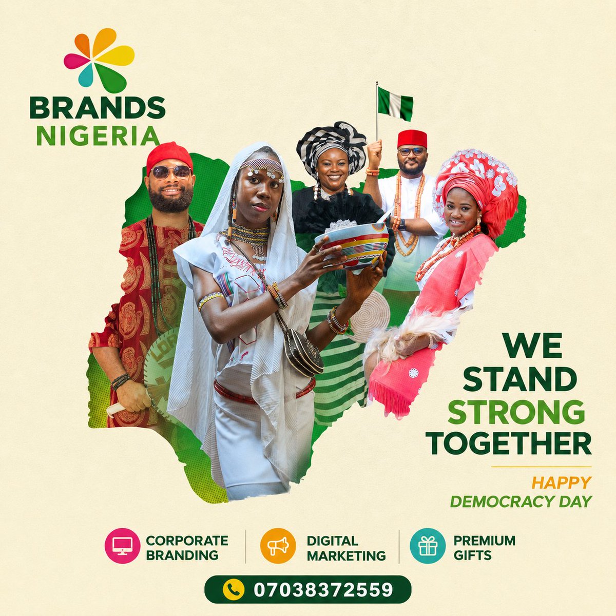 brandsnig's tweet photo. Today, we celebrate the enduring spirit of democracy and the collective strength of every Nigerian whose voice, resilience, and vision continue to shape the future of our nation.
Happy Democracy Day! 🇳🇬

#DemocracyDay
#June12
#BrandsNigeria
#BuildingBrandsBuildingNigeria https://t.co/686c9EEMgd