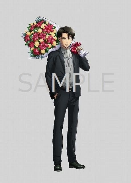 dragonoftea's tweet photo. I'm going insane over their size difference like presuming they're holding the same size bouquet here look at how fucking HUGE it is with Levi vs Erwin??? like BRO https://t.co/ZM42WWT3Qs