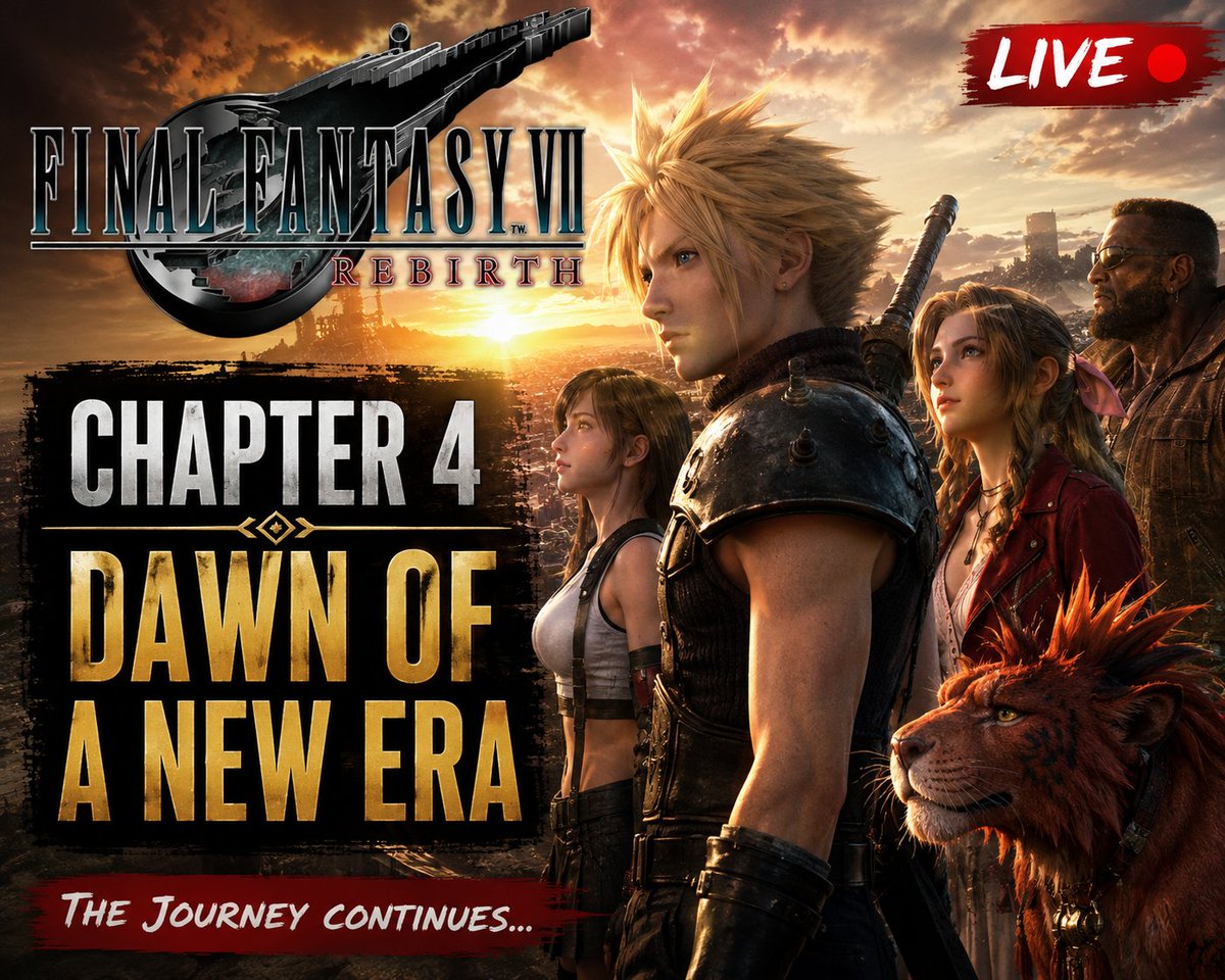 LadyDarkGaming's tweet photo. @PromoX220626 @The12thStrawhat @gfx_garage @GfxRabbi LIVE in 45 mins 🔴
FF7 Rebirth Chapter 4: Dawn of a New Era 🌅
Let’s dive into the story ⚔️ 
https://t.co/hYNDF30zom https://t.co/3XEEGOTWL6