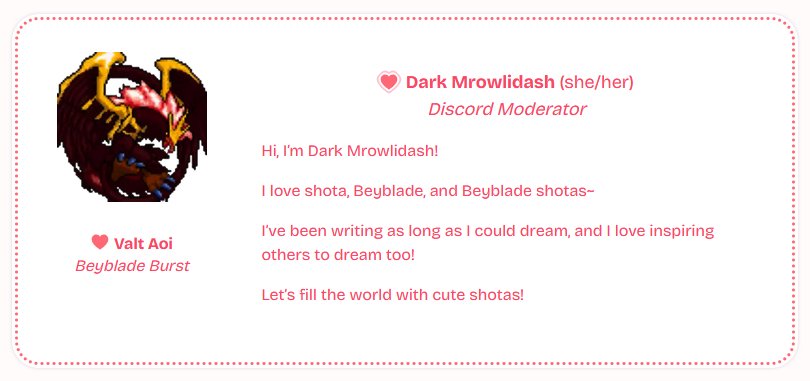 Lolisholovezine's tweet photo. This Lolisho Lover Zine Mod Spotlight is for Discord Mod Dark Mrowlidash who loves Beyblade shotas and writing wonderful stories and will help keep the discord server chill🍬
#Proship #Deaddove #Lolisho #Loli #Shota #Mutlifandom
@DarkMrowlidash aethy https://t.co/0KSXdfFwUg ao3 https://t.co/xwvKy0GZoC