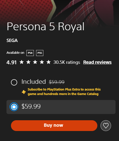Dastanovich_'s tweet photo. The only time ATLUS delisted something was SMTV for Vengeance and that's cuz they were saving you from accidentally buying an unfinished game

They didn't even delist vanilla P5 when Royal released. You can buy it right now https://t.co/fam0cbTuBj