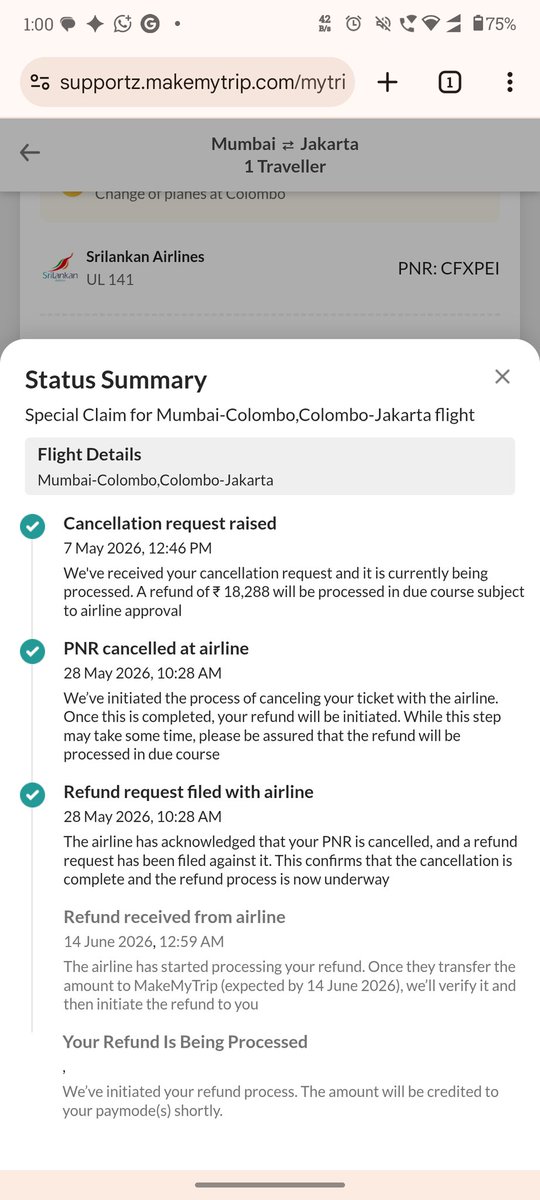 itz_rvk's tweet photo. @makemytripcare @makemytrip @flysrilankan  DON'T EVER BOOK IN MMT AND Don't EVER TRAVEL IN SRILANKAN AIRLINES BOTH CHEATERS 
Its been one month STILL no refund https://t.co/iaubBulrCD