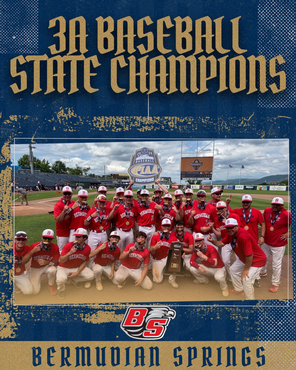 PIAASports's tweet photo. 2026 PIAA Class 3A Baseball Champions: Bermudian Springs

#PIAABaseball https://t.co/1R4VbfhYNF