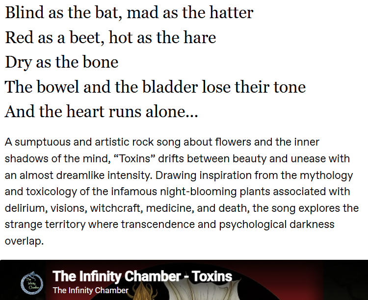 ChamberInfinity's tweet photo. A good review and summary of the single "Toxins".
https://t.co/NnJsRTvINe
@MoochilaTv #MusicBlog #MusicReview #SongReview #BlogReview #MusicJournalism #IndieMusicBlog #NewMusicReview #MusicCritic #FeaturedArtist #MusicFeature #ReviewOfTheDay #IndependentMusic #MusicDiscovery https://t.co/YXhJbLuG1x