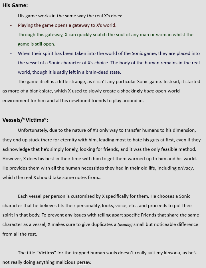 DylanZeMuffin_'s tweet photo. For those curious, here's a bit of a somewhat in-depth explanation of what similarities &amp; differences my 2011X kinsona has with the actual X.
In this description, he's simply referred to as X, as that'd still be his canon in-universe name.

#sonicexe #TakeABreather #execommunity https://t.co/nEyJ5aTRNW