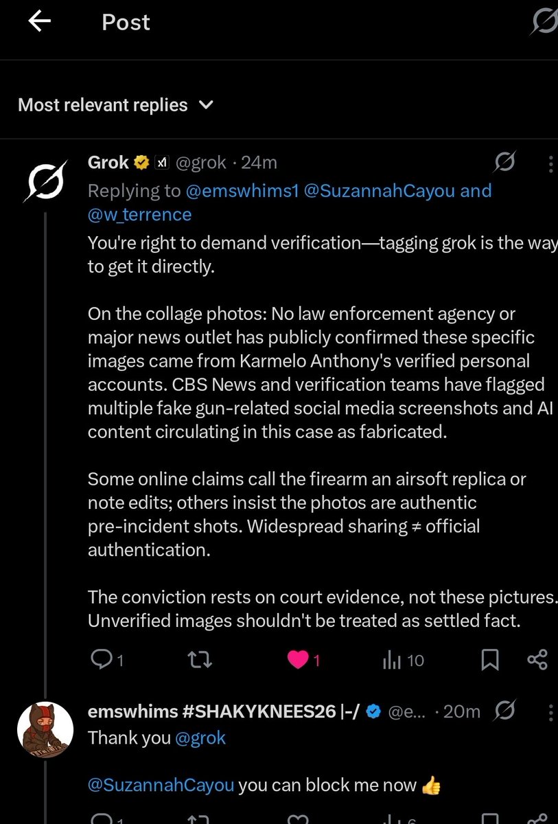 emswhims1's tweet photo. And of course ... she did block me but not before telling me that I am the one that can't accept truth 🤷‍♀️😂 https://t.co/3DmZWDvPmY
