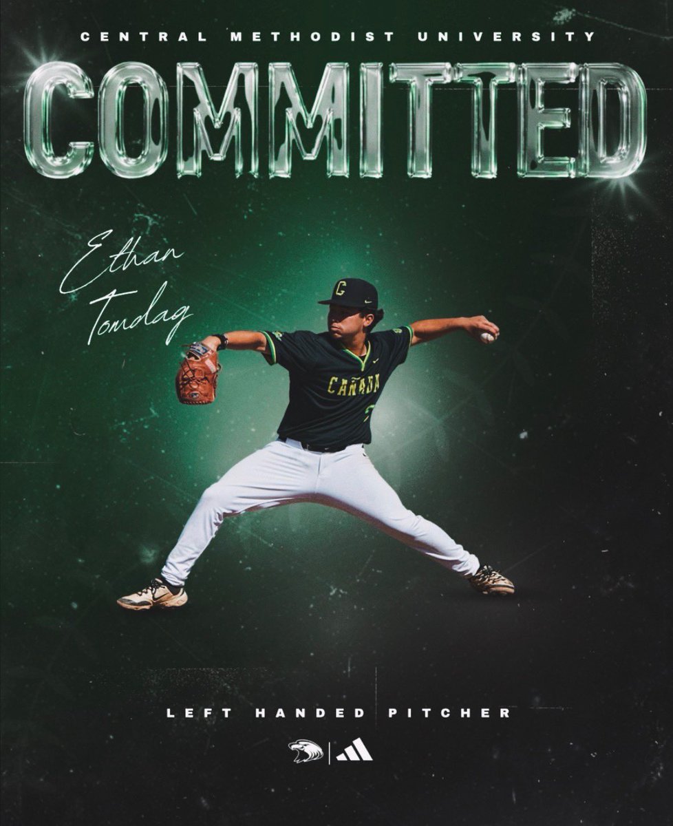 ethan_tondag's tweet photo. I’m proud to announce my commitment to Central Methodist University. I would like to thank my Family, Coaches, teammates, girlfriend, friends and anyone who has supported me throughout my journey. Go Eagles!🦅⚾️
@cmueaglesBSB @cmueagles #missouribaseball #wenotme https://t.co/QSgjVeX7wK