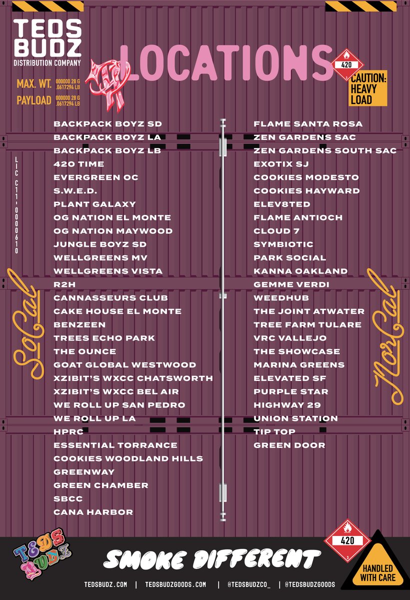 Tedsbudzco_'s tweet photo. Teds Budz Menu Drop Locations 🔥🎯
https://t.co/37v9YyfIQc https://t.co/I4q9V901Gt