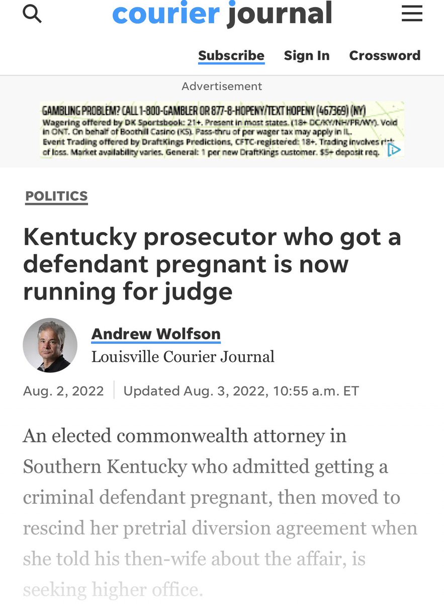 KYPrincessExile's tweet photo. @qaggnews Now @kyoag @RCforAG go charge Matthew Leveridge who got a defendant pregnant while he was prosecuting her. https://t.co/JbR2Y8eeDq