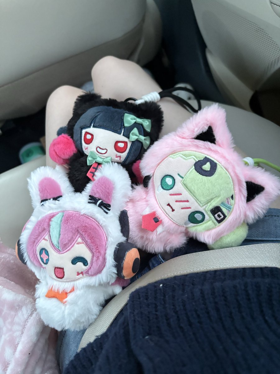 cronchbor's tweet photo. the angels of delusion on my lap 🤭🤍🩷🖤 https://t.co/iU9NnXPm8T