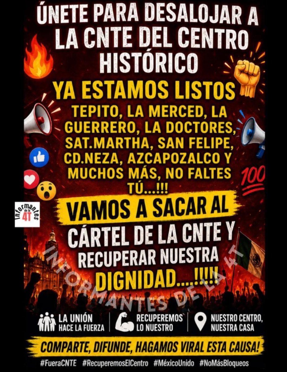gatosvagabundos's tweet photo. @Albert_Rudo @CNTEInternal Vamos a sacarlos de la CDMX!!! https://t.co/tTwXUGbcFd