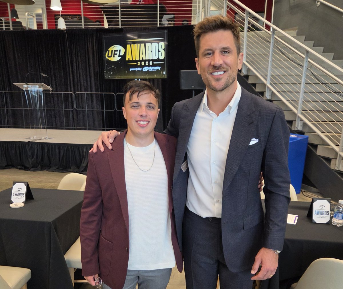 JamesLarsenPFN's tweet photo. #UFL 2026 Awards Night in the books 🏆

United Bowl tomorrow in DC. Tons of buzz and energy surrounding the league right now. https://t.co/jMaPezedxj