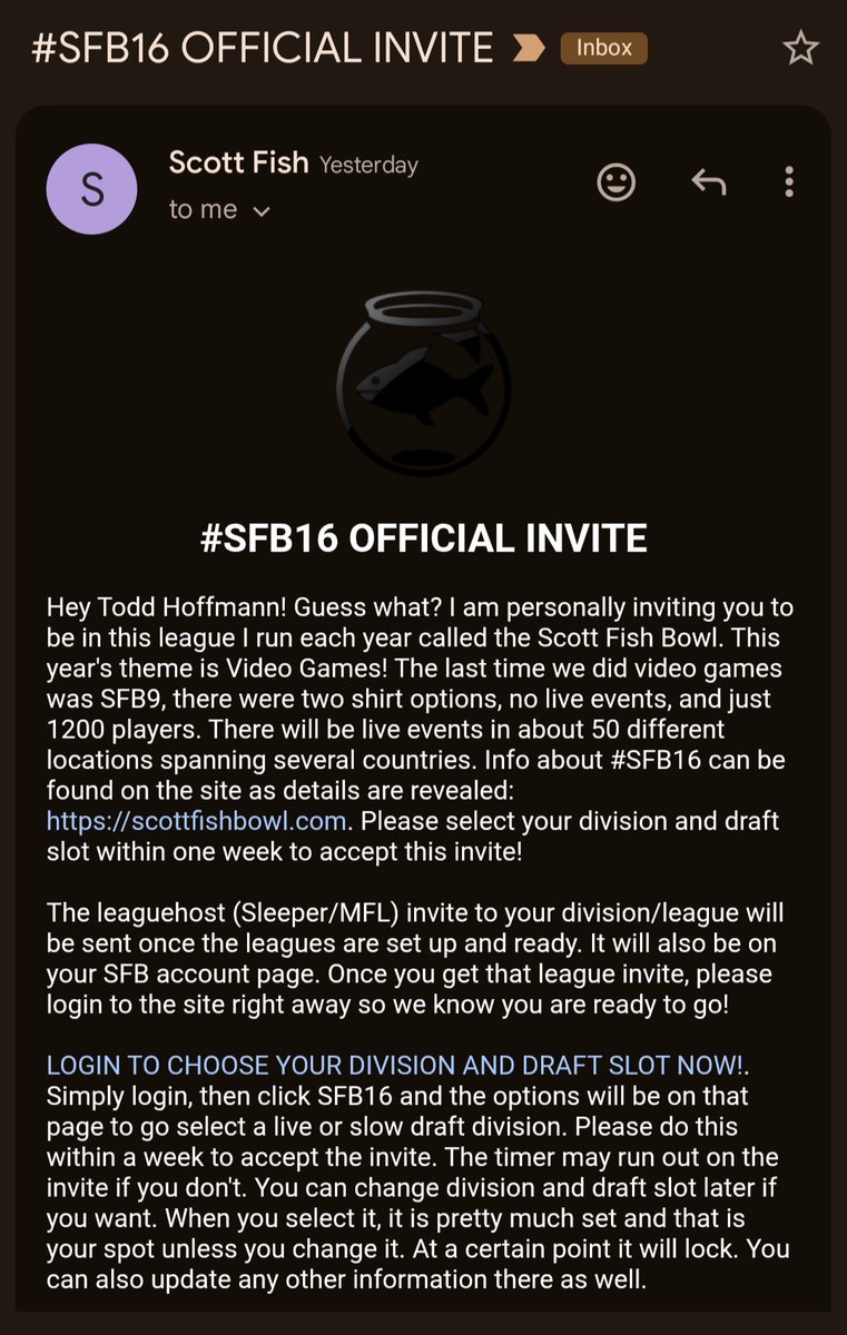 Toddzilla1337's tweet photo. In order to celebrate, I'd love to donate some merch!
@ someone you'd love to see get some #SFB16 gear (even if it's yourself!).
I'll select one person mentioned in the "@" comments and I'll let @tootsiepop6 pick another winner from the list as well! https://t.co/as0X5RPWT1