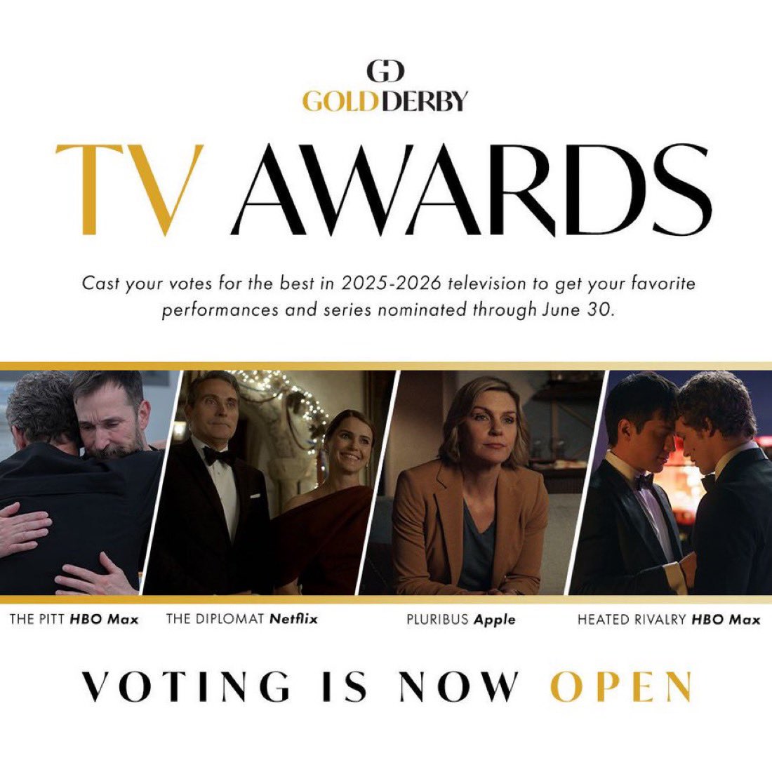 hudconupdates_'s tweet photo. Connor Storrie and Hudson Williams have both made the preliminary list in the Drama Actor and the breakthrough performer of the year categories at the 2026 Gold Derby TV Awards 🏆🏒

Connor is also on the preliminary list of Comedy Guest actor for his SNL Hosting debut.

Heated Rivalry is also in contention for Drama Series, literary adaptation and ensemble, while “The Cottage” is in the running for Drama Episode.

Fan voting remains open until June 30, so there’s still time to help secure a nomination 

🔗 Register and vote: https://t.co/lAFSFmwOOC

📲 via GoldDerby