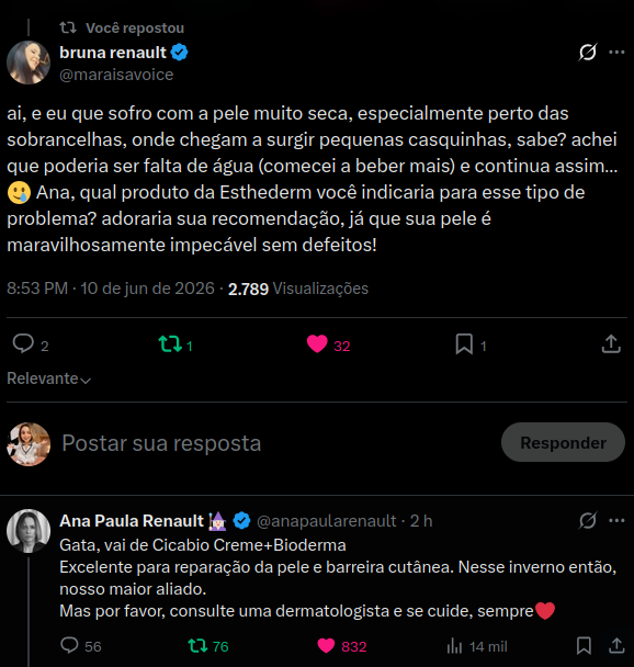 B_asiiilc_4mpe4's tweet photo. Influencers, aprendam como um influenciador de verdade deve agir! Ana Paula Renault dá a dica do Cicabio da Bioderma pra salvar a pele no inverno, mas faz questão de lembrar: 'consulte uma dermatologista e se cuide sempre'. Isso é ter responsabilidade e ética com quem te segue 👏 https://t.co/d11yoPAM66