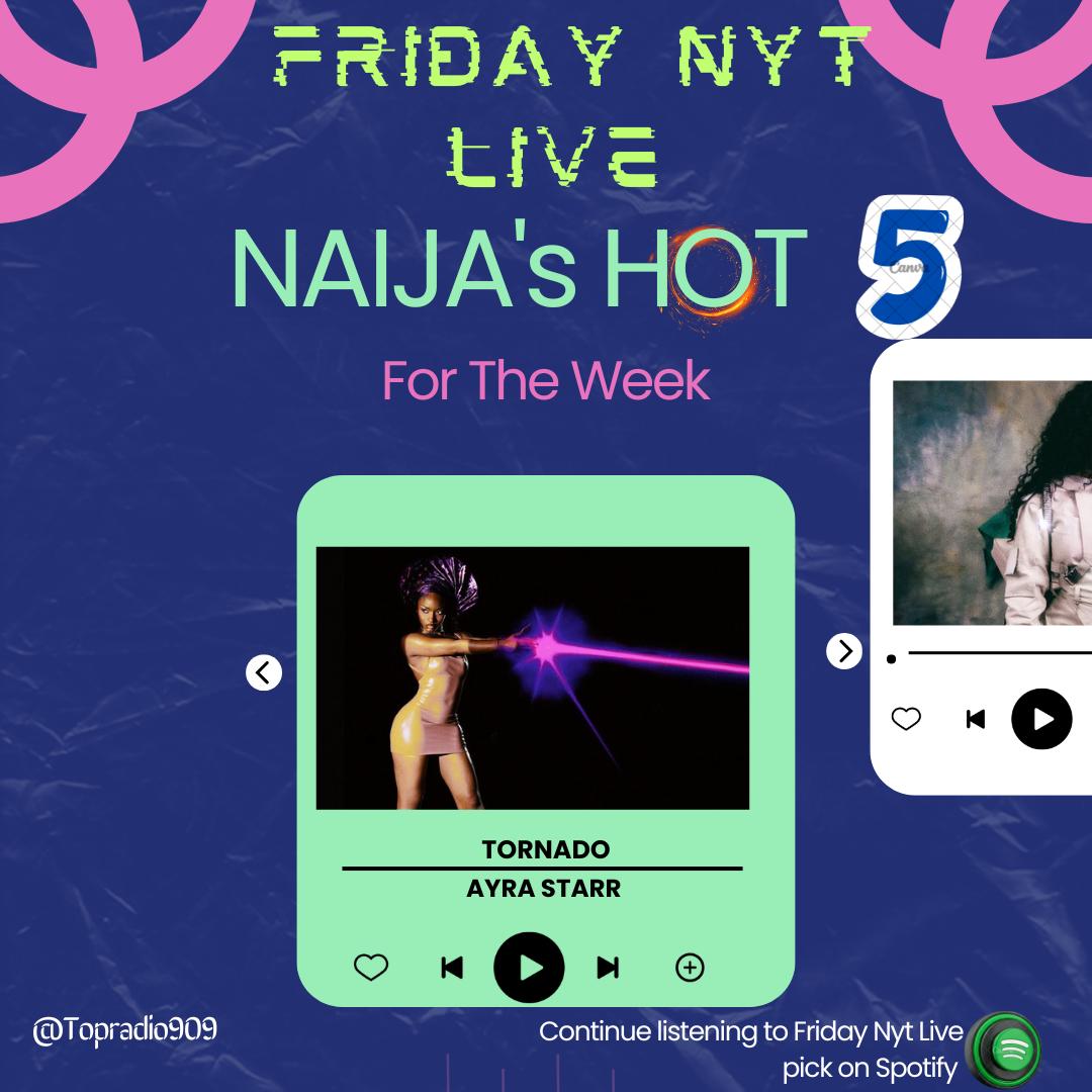 topradio909's tweet photo. #FeelGoodMusic #FridayNytLive #NaijasHot5 with @IamStanzworld x @Iamlumi007 X @Okkeeeyy
@ NO1, TORNADO by @ayrastarr
https://t.co/DwJ5QNS9ki https://t.co/oH5eV5JZR6