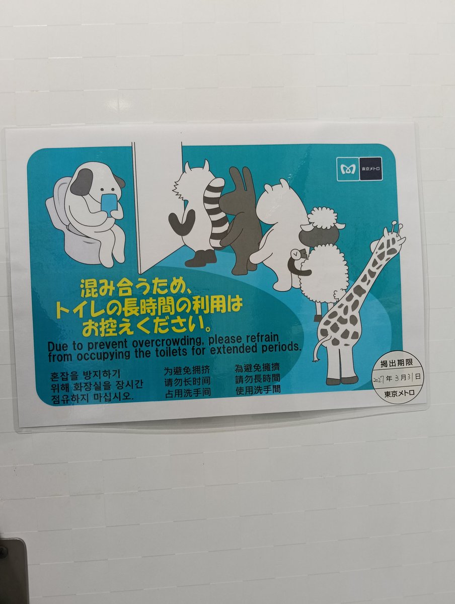jcdwr's tweet photo. トイレでスマホ📱

最近待ってても
なかなか出て来ない事が多い🤨
と言いつつ
自分もついスマホ触ってしまう🙏

先日入ったトイレで
X見ようとしたら圏外で
やる事ないのでやる事終わったら
すぐ出た😅

これから全トイレ
スマホ圏外になるようにすれば
いいんじゃない？🤔 https://t.co/RIrQcjfZrE