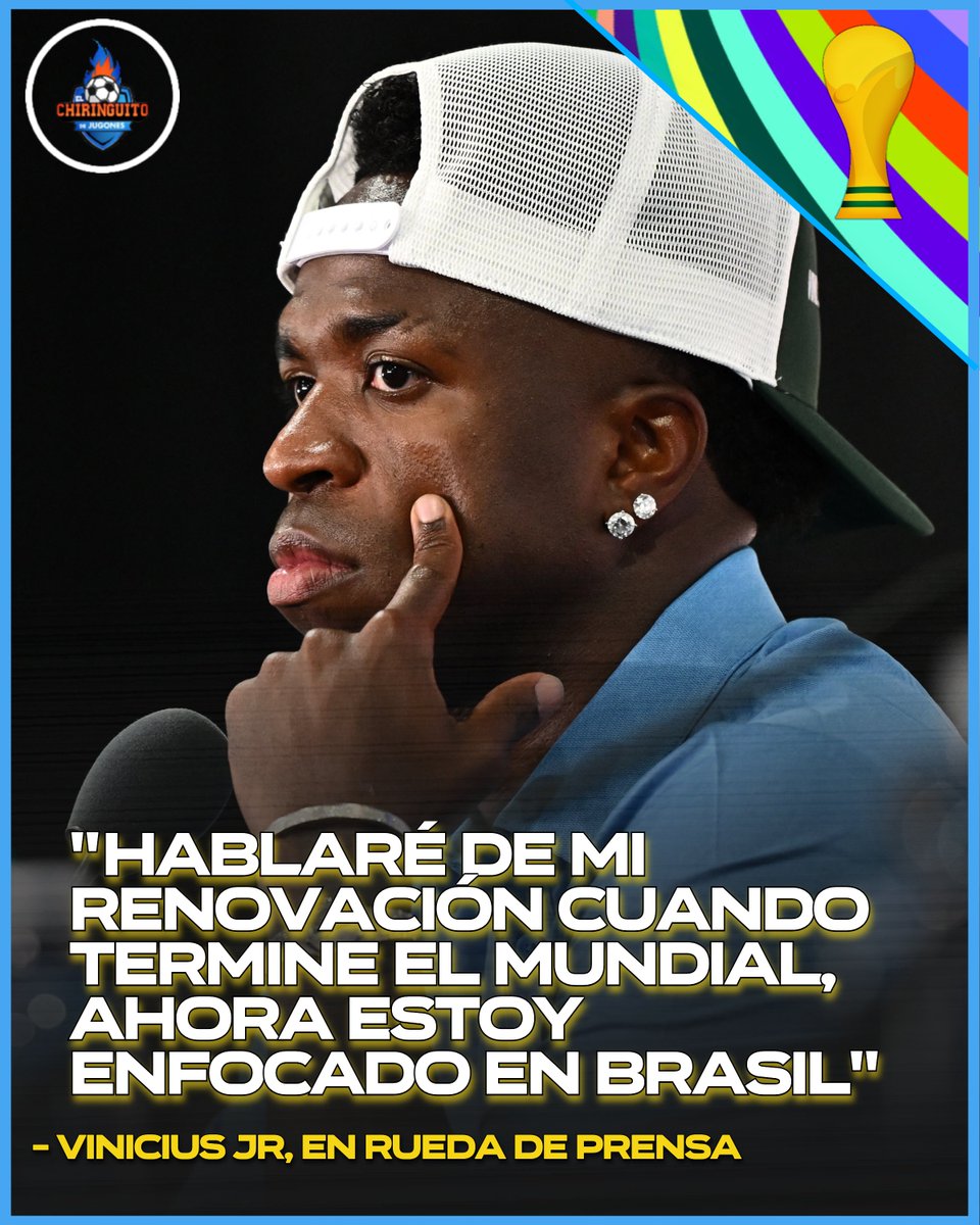 elchiringuitotv's tweet photo. 💣🇧🇷 VINICIUS habla sobre su RENOVACIÓN:

😅 "Ahora estoy enfocado en Brasil, cuando regrese a Madrid hablaré de ello". https://t.co/dIP3lplfBv