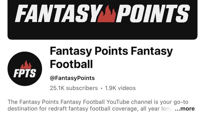 ScottBarrettDFB's tweet photo. Fantasy Points has been crushing the YouTube game

Huge congrats to @TheOGfantasy, @ElNostraThomas, @TreyKamberling, &amp; the rest of the team https://t.co/tELNhDRdsx
