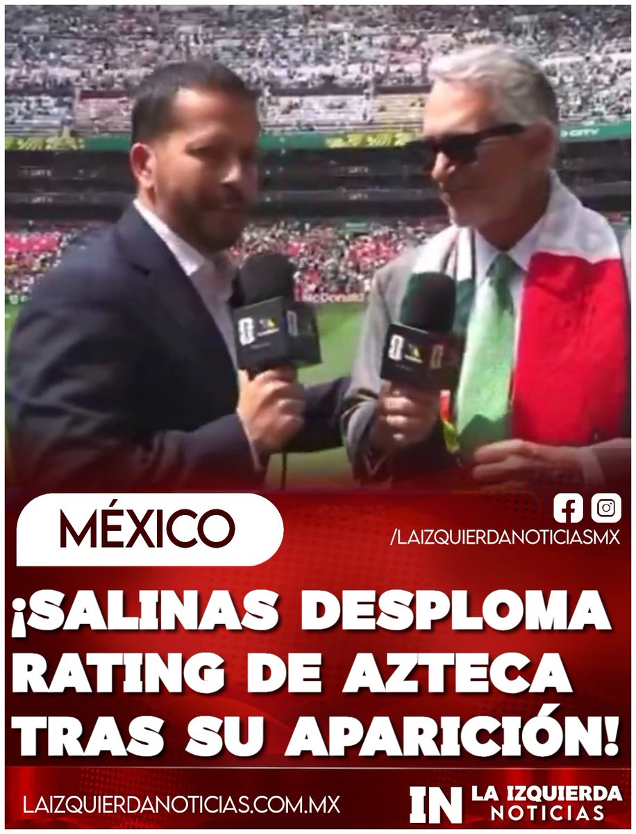 IzqNoticiasMx's tweet photo. ¡FRACASADO! Los números del partido de México ya salieron y son demoledores para el usurero: TUDN tuvo 40.5 millones de espectadores, mientras que TV Azteca apenas 20 millones, la mitad. La razón principal es Salinas Pliego. Según el minuto a minuto, cuando el magnate salió a cuadro, la gente le cambió de inmediato a TUDN. En YouTube la diferencia fue de 4 a 1. La conclusión: el usurero acabó con cualquier aspiración presidencial que pudiera tener.