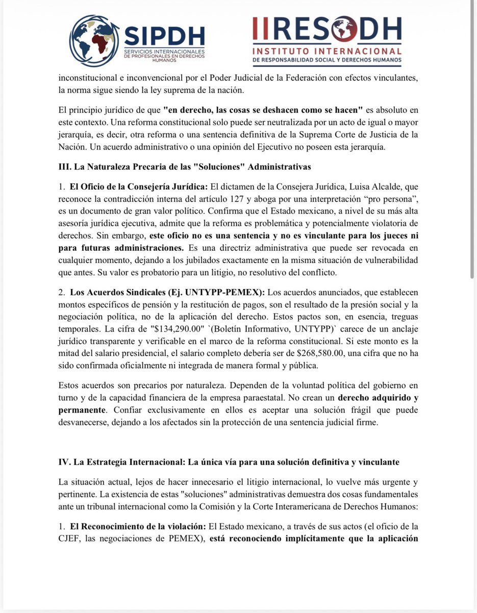 lvarezbanderas's tweet photo. COMUNICADO PÚBLICO
“Las cosas se deshacen como se hacen”
A propósito de interpretaciones jurídicas administrativas que pretenden modificar el
contenido de la reforma del artículo 127 constitucional que rebaja las pensiones de personas jubiladas de paraestatales en México. @IIRESODH1 @ConsultoresAm