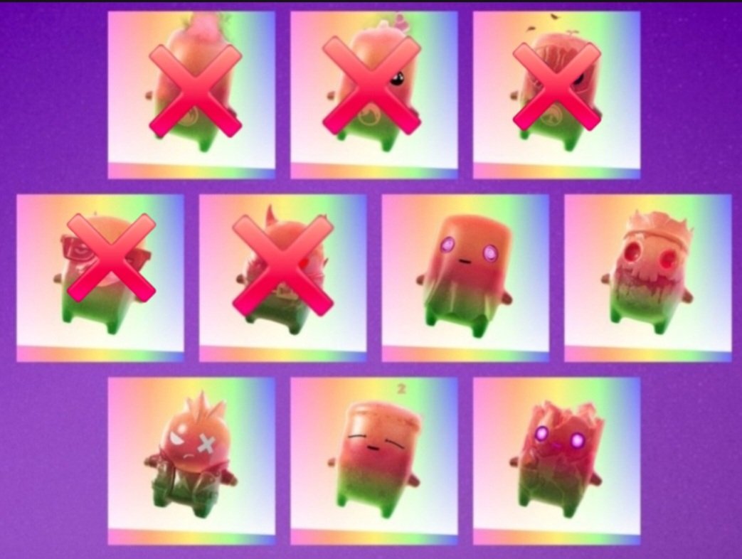 JesusFortnine's tweet photo. Shout to @LasherFN for trading his Duck gummy for my Demon gummy. #Fortnite. Only five more to go. https://t.co/jkv8Swp14T